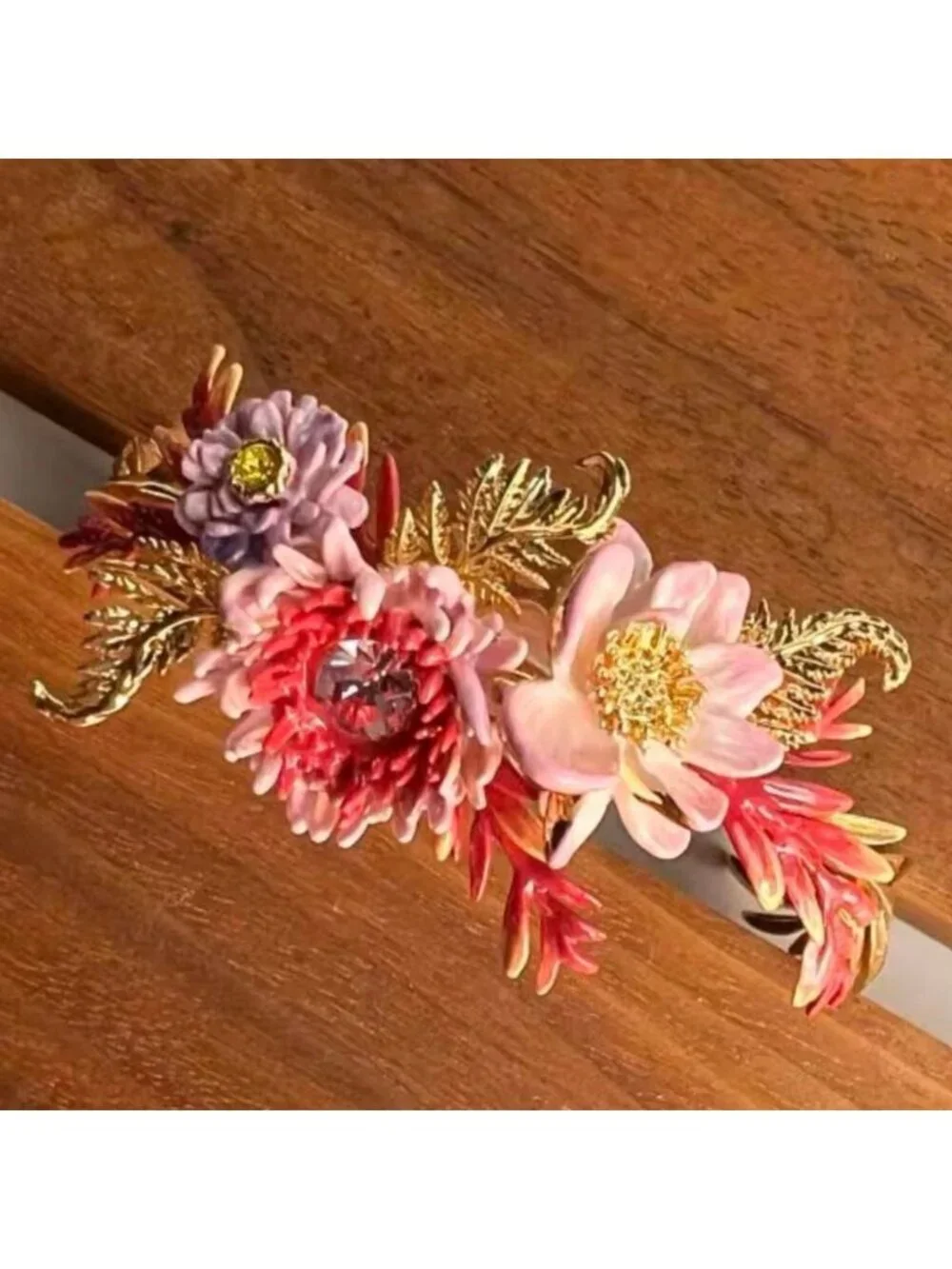 LES NEREIDES Anthropologie Hand Enameled Floral BRACELET